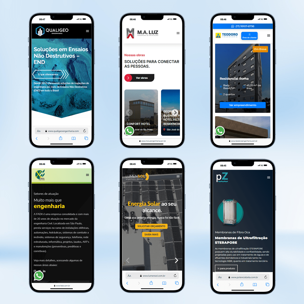 6 exemplos de site de engenharia feito pela Eco Webdesign